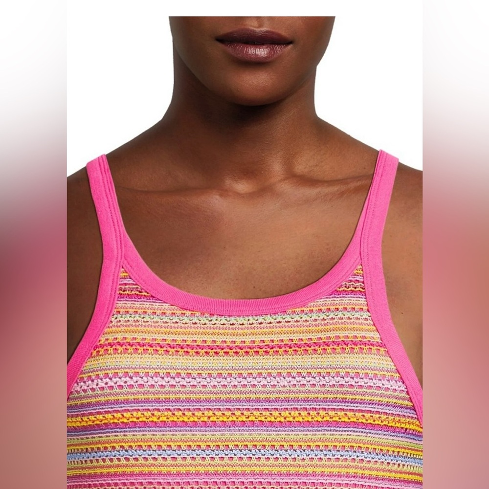 No Boundaries Stripe Tank Dress Pink Multi Color. Size S - Picture 13 of 15
